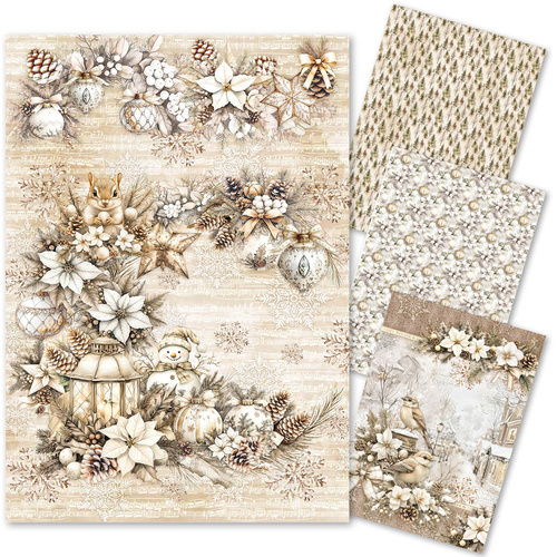 Ciao Bella - Winter Season - Rice Paper A4 MIXED 4/Pkg