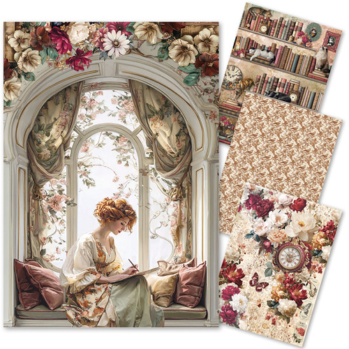 Ciao Bella - Book Lovers - Rice Paper A4 MIXED 4/Pkg