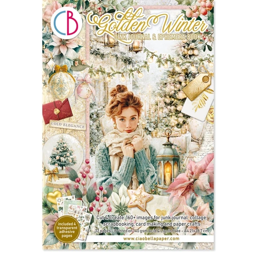 Ciao Bella - Golden Winter A4 Junk Journal Ephemera Book 32/Pkg