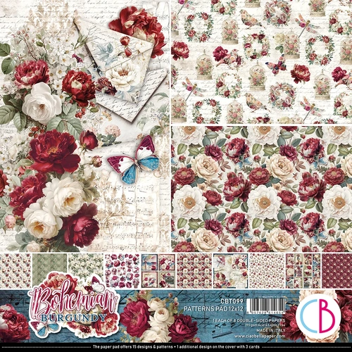 Ciao Bella - Bohemian Burgundy - 12x12 Pattern Pad (12pk)