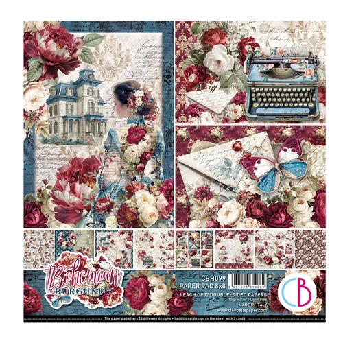 Ciao Bella - Bohemian Burgundy - 8x8 Paper Pad (12pk)