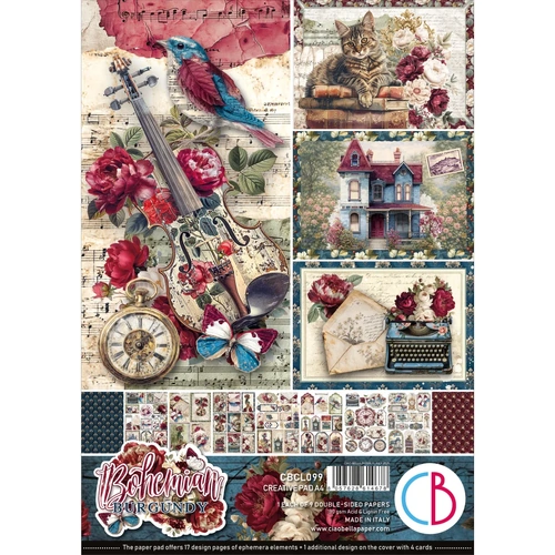 Ciao Bella - Bohemian Burgundy - A4 Paper Pad (9pk)