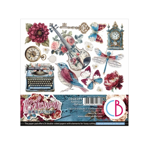 Ciao Bella - Bohemian Burgundy - 6x6 Fussy Cut Pad