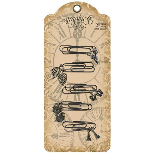 Graphic 45 - Staples - Metal Paper Clips & Charms
