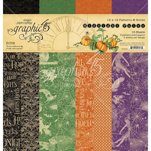 **Graphic 45 - Midnight Tales - 12x12 Patterns & Solids