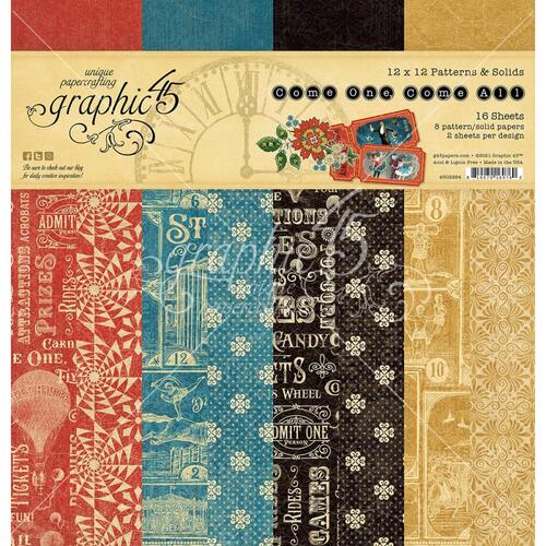 Graphic 45 - Come One, Come All - 12x12 Patterns & Solids
