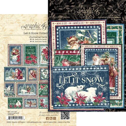 Graphic 45 - Let It Snow - Journaling & Ephemera Cards