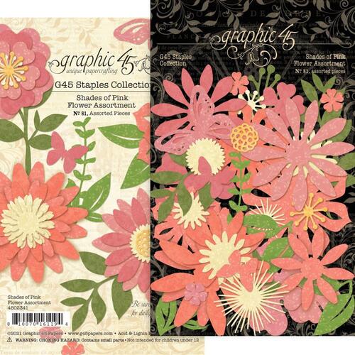 Graphic 45 - Staples - Flower Assortment - Shades of Pink
