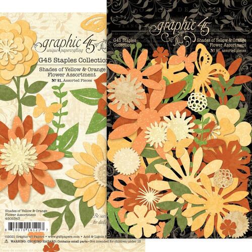 Graphic 45 - Staples - Flower Assortment - Shades of Yellow & Orange
