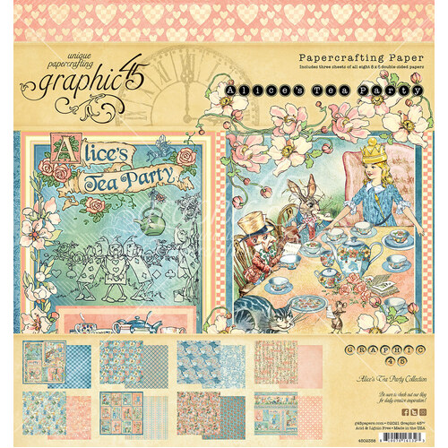 Graphic 45 - Alice's Tea Party - 8x8 Paper Pad