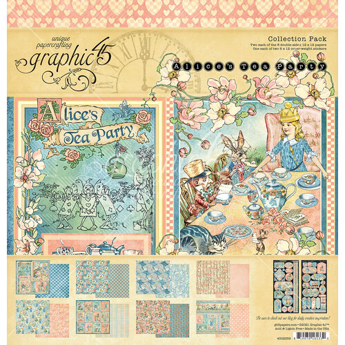 Graphic 45 - Alice's Tea Party - 12x12 Papercrafting Set