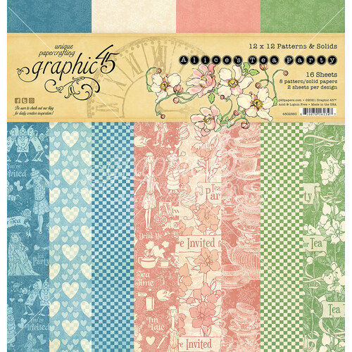 Graphic 45 - Alice's Tea Party - 12x12 Patterns & Solids