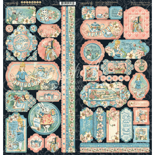 Graphic 45 - Alice's Tea Party - 6x12 Stickers