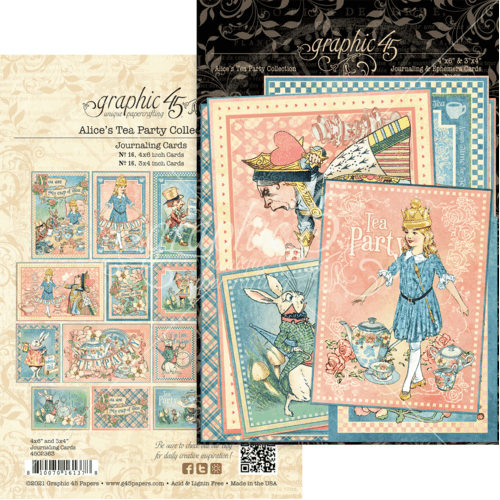 Graphic 45 - Alice's Tea Party - Journaling & Ephemera Cards
