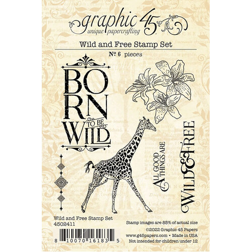 Graphic 45 - Wild & Free - Cling Stamp Set