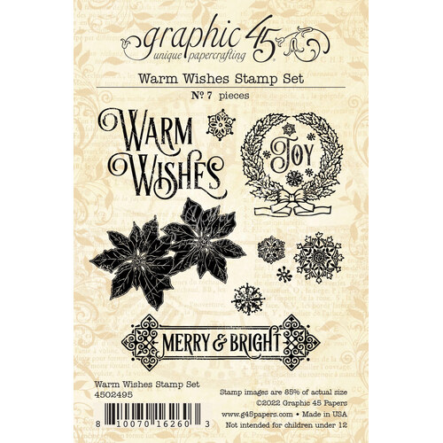 Graphic 45 - Warm Wishes - Cling Stamp Set