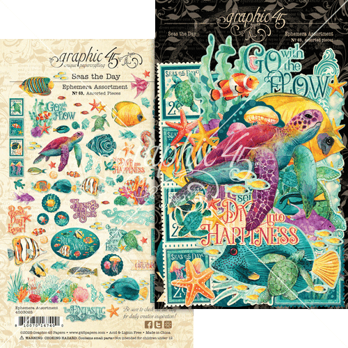 Graphic 45 - Seas the Day - Ephemera Assortment