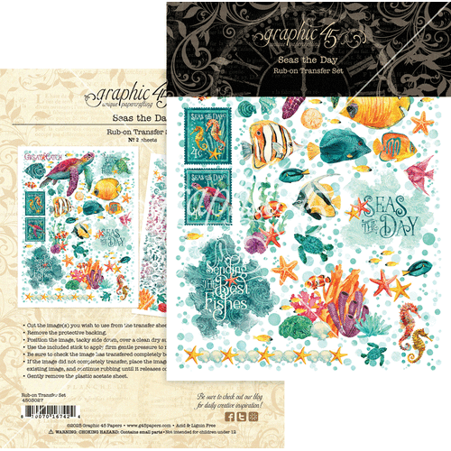 Graphic 45 - Seas the Day - Rub-On Transfers