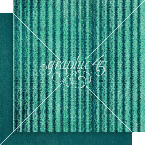Graphic 45 - Seas the Day - Turquoise Blue Pattern & Solid Sheet