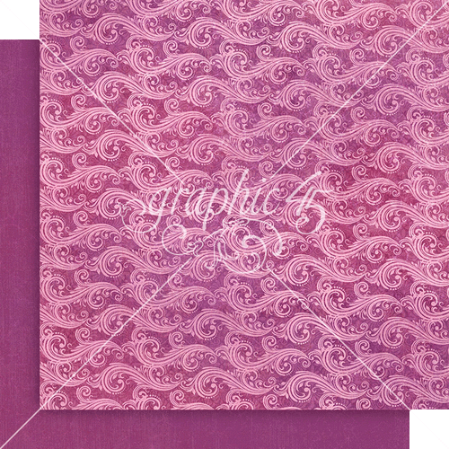Graphic 45 - Seas the Day - Purple Violet Pattern & Solid Sheet