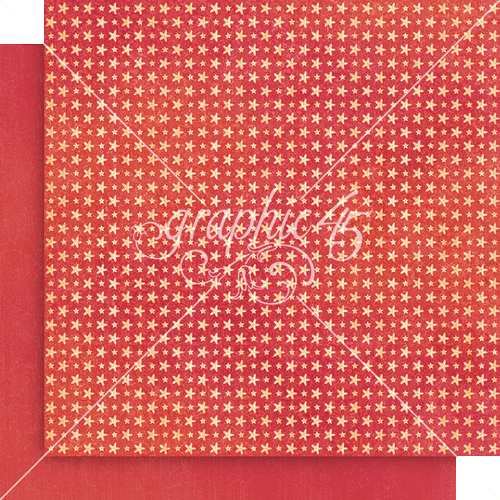 Graphic 45 - Seas the Day - Coral Red Pattern & Solid Sheet