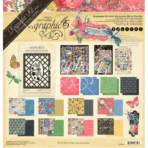 Graphic 45 - Flutter — Keepsake Kit with Exclusive Metal Die-Set