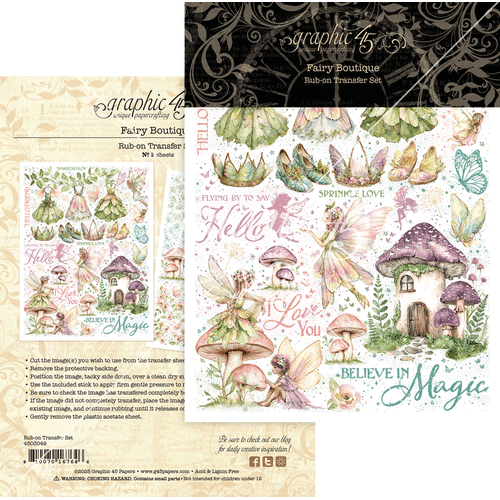 Graphic 45 - Fairy Boutique - Rub-On Transfers