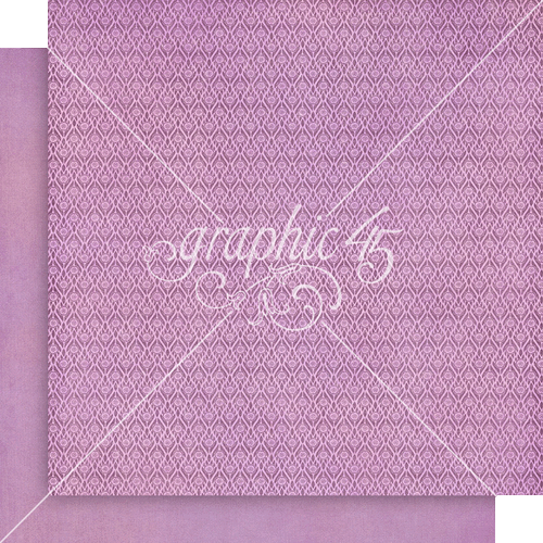 Graphic 45 - Fairy Boutique - Lilac Lavender Pattern & Solid Sheet