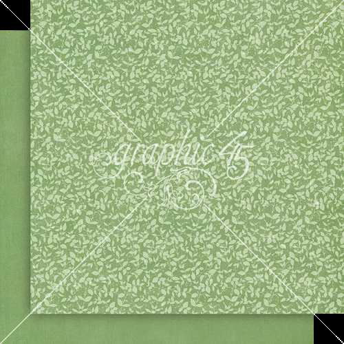 Graphic 45 - Fairy Boutique - Spring Green Pattern & Solid Sheet