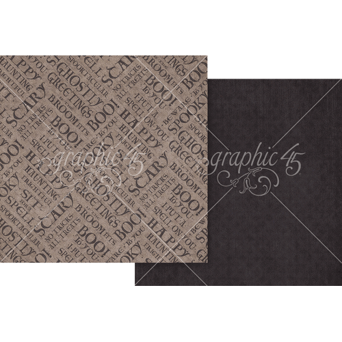 Graphic 45 - Ghostly Greetings - Nightscape Black Pattern & Solid Sheet