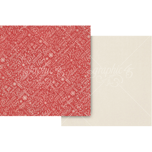 Graphic 45 - Deck the Halls - Snowdrift White Pattern & Solid Sheet