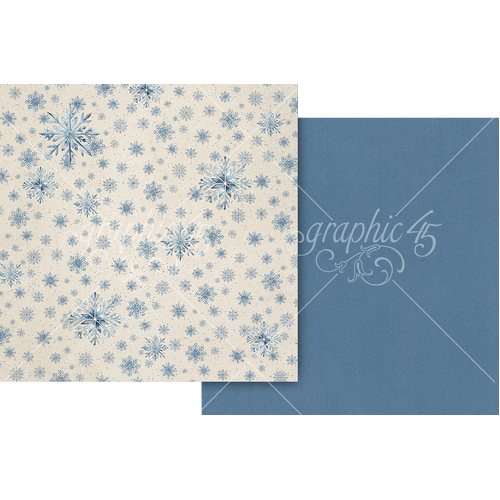 Graphic 45 - Deck the Halls - Winterland Blue Pattern & Solid Sheet