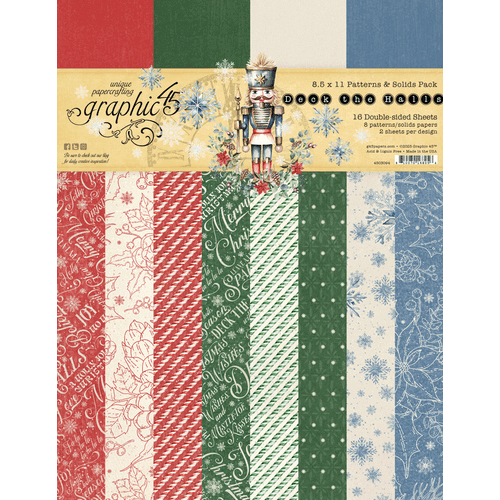 Graphic 45 - Deck the Halls - 8.5x11 Patterns & Solids Pack