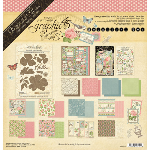 Graphic 45 - Botanical Tea — Keepsake Kit with Exclusive Metal Die-Set