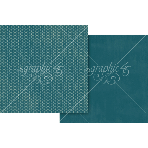 Graphic 45 - Wonder of Oz - Sky Blue Pattern & Solid Sheet