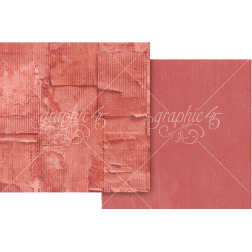 Graphic 45 - Journaling Through Time - Flamingo Pink Pattern & Solid Sheet