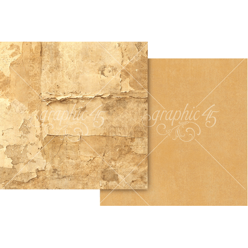 Graphic 45 - Journaling Through Time - Goldenrod Gold Pattern & Solid Sheet