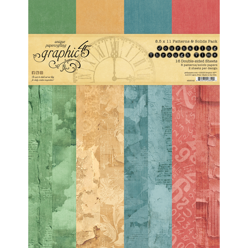 Graphic 45 - Journaling Through Time - 8.5x11 Patterns & Solids Pack