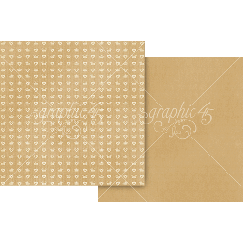 Graphic 45 - Always & Forever - Glorious Gold Pattern & Solid Sheet