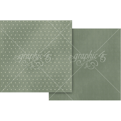 Graphic 45 - Always & Forever - Luxurious Green Patterns & Solid Sheet