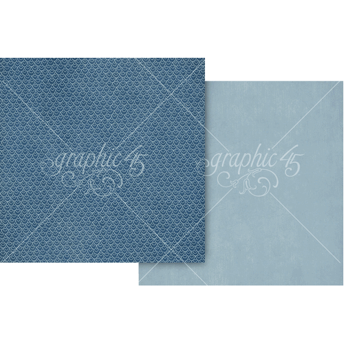 Graphic 45 - Scenic Route - Azure Blue Patterm & Solid Sheet