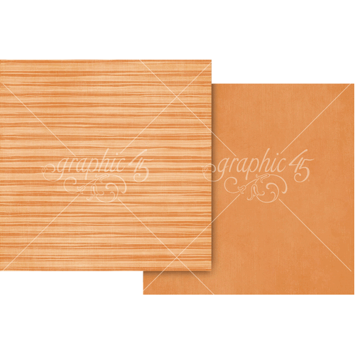 Graphic 45 - Scenic Route - Vibrant Orange Patterm & Solid Sheet