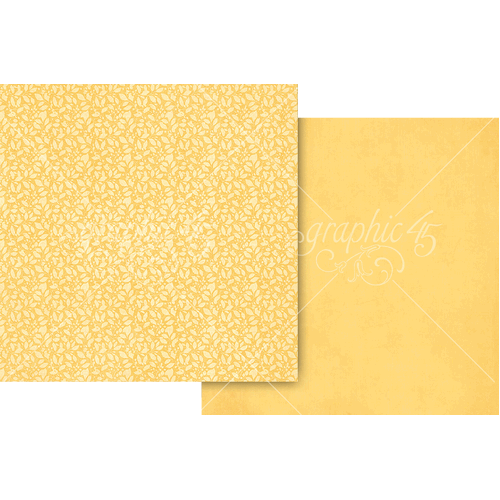 Graphic 45 - Scenic Route - Lemon Yellow Patterm & Solid Sheet