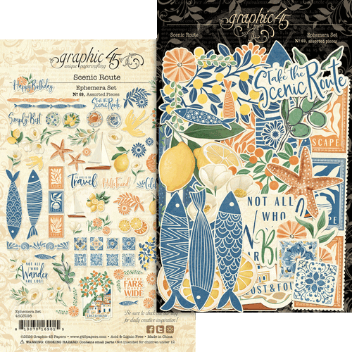 Graphic 45 - Scenic Route - Ephemera Assortment