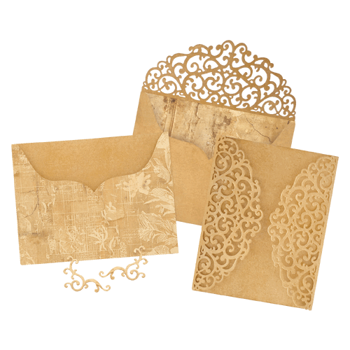 Graphic 45 - Staples - Ornate Gatefold, Envelope & Pocket Die Set
