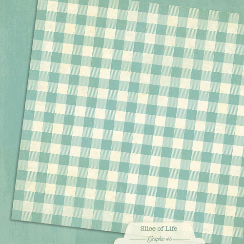 Graphic 45 - Slice of Life - Capri Blue Pattern & Solid Sheet