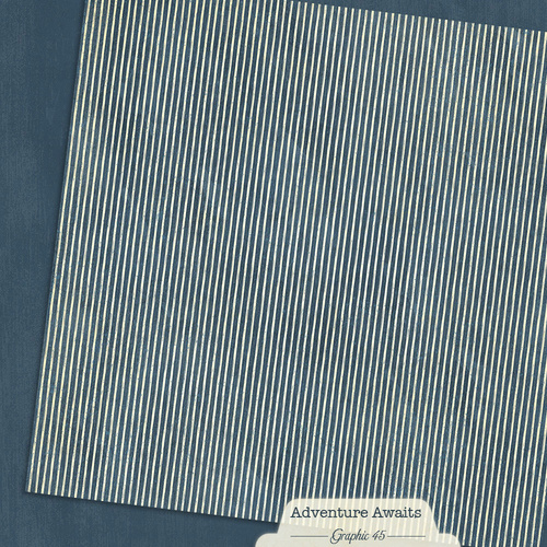Graphic 45 - Adventure Awaits - Marine Blue Pattern & Solid Sheet
