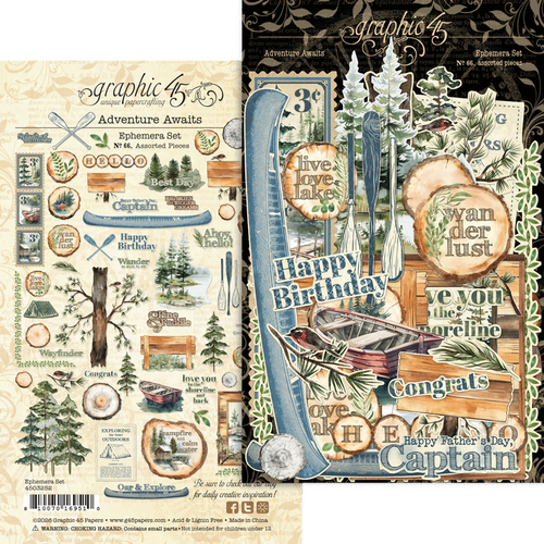Graphic 45 - Adventure Awaits - Ephemera Assortment