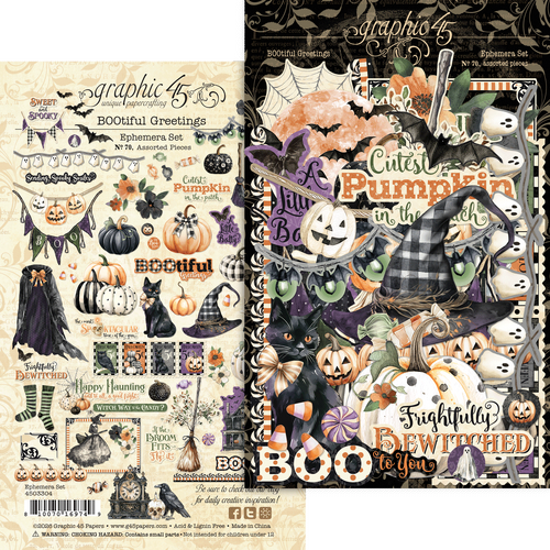 Graphic 45 - Bootiful Greetings - Ephemera Assortment