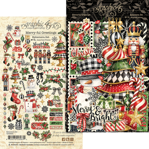 Graphic 45 - Merry-ful Greetings - Ephemera Assortment